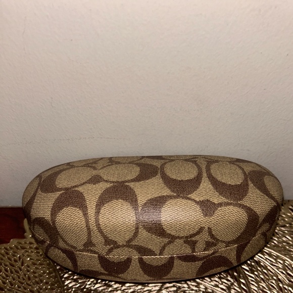 Coach Signature Brown Eyeglasses Sunglasses Case w/ Cloth - Picture 2 of 4